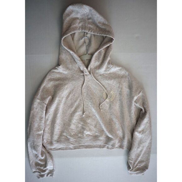 PINK x Victoria's Secret Women's Sz XL Oatmeal/Beige Everyday Cropped Hoodie - Picture 7 of 8